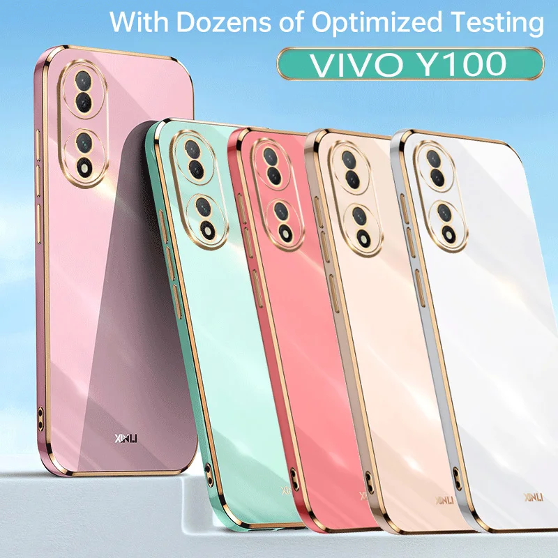 

Luxury Gilding Soft Cover For VIVO Y100 IQOO 11 10 Pro Z6 S16 S15 Pro Y02 X90 Pro plus NEO7 Y22S Y35 Y16 X80 Y77E Silicone Case