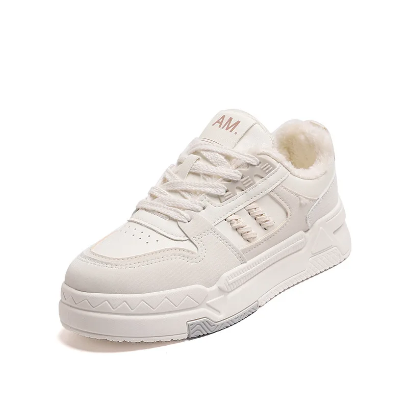 Женская обувь новинка зимы 2024 оригинальные маленькие белые туфли на толстой