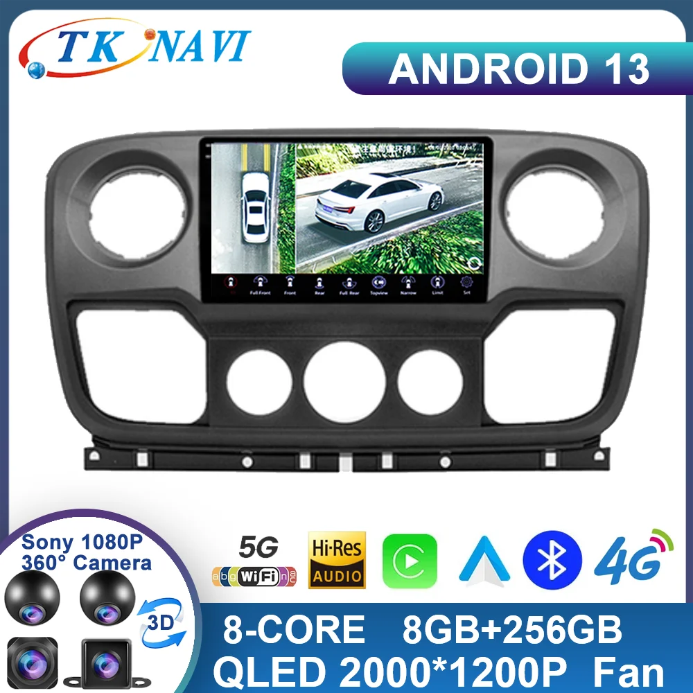 

2K 8+256 Android 13 For Renault Master Nissan NV400 Opel Movano 2010 - 2021 Car Radio Multimedia Player Navigation GPS Auto Wifi