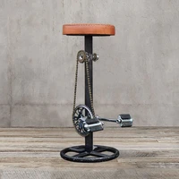 American Country Loft Bicycle Chain Pedal Retro Industrial Style Bar Bar Stool Bar Chair