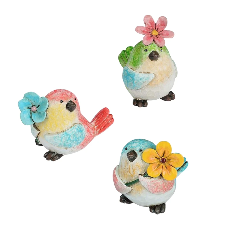 

Садовые статуи, красочная птица с цветами, искусственная смола, для украшения дома, сада, двора