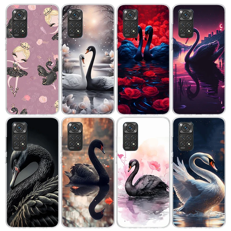 Black Swan Noble Phone Case for Xiaomi Redmi Note 13 12S 12 11S 11 11E 11T 10S 10 Pro Plus 9 9S 8 8T 7 5G Soft Cover Fundas