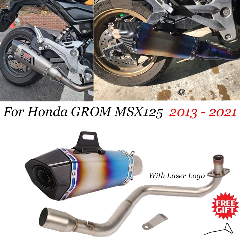 

Motorcycle Exhaust Escape System Modify Full Muffler DB Killer For Honda GROM MSX125 MSX 125 MSX 125 2013 15 16 17 18 19 20 2021