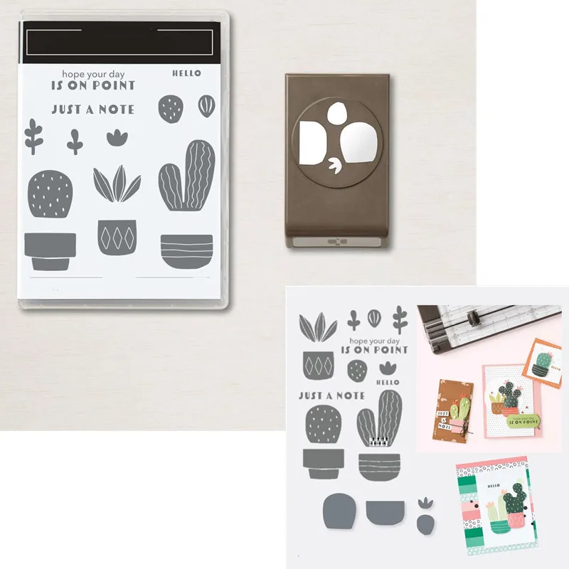 

CACTUS CUTIES Metal Cutting Dies And Clear Stamps For Scrapbook Diary Decoration Stencil Embossing Template Handmade 2022 New