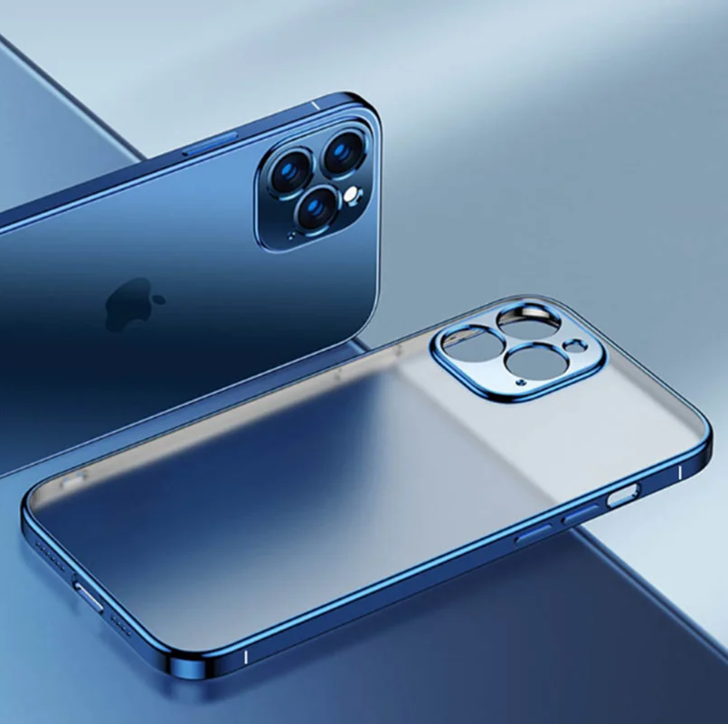 

Luxury Plating Frame Transparent Phone Case For iPhone 14 13 12 Mini 11 Pro XS Max XR X 8 7 Plus SE 2020 Clear Silicone Cover