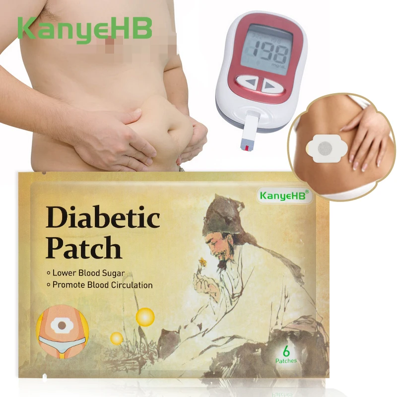 

6Pcs=1Bag Diabetes Patch Chinese Medical Patch Stabilizes Blood Sugar Level Balance Blood Glucose Content Health Care Patch W007