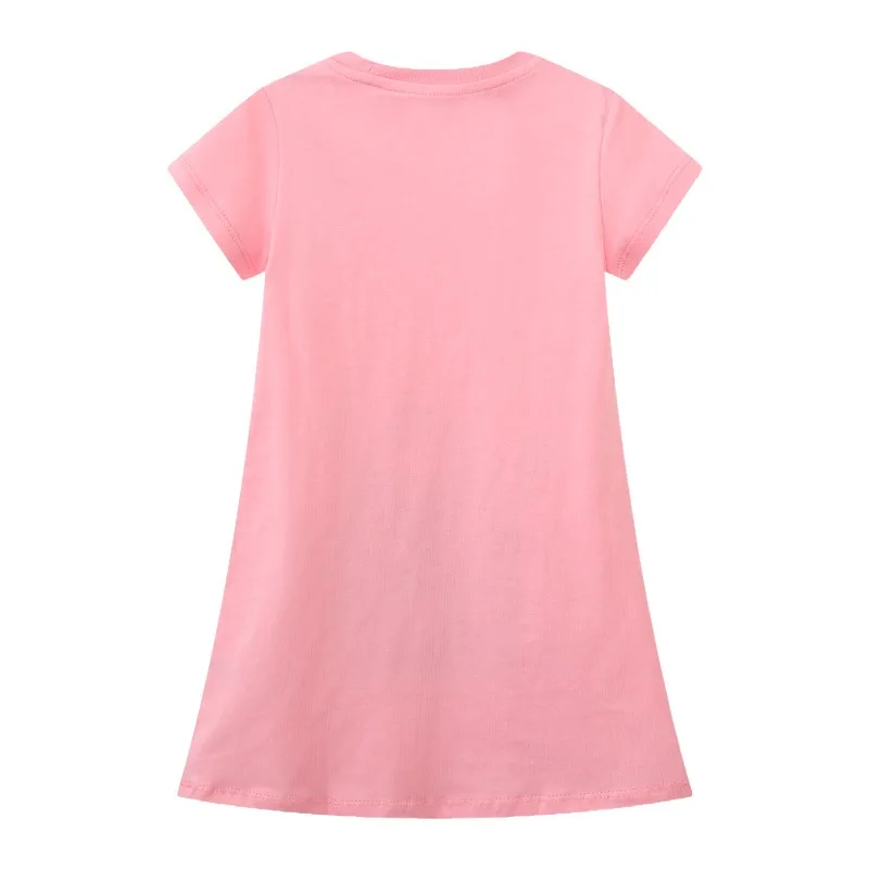Платья принцессы для девочек хлопковое Летнее Детское платье-футболка с