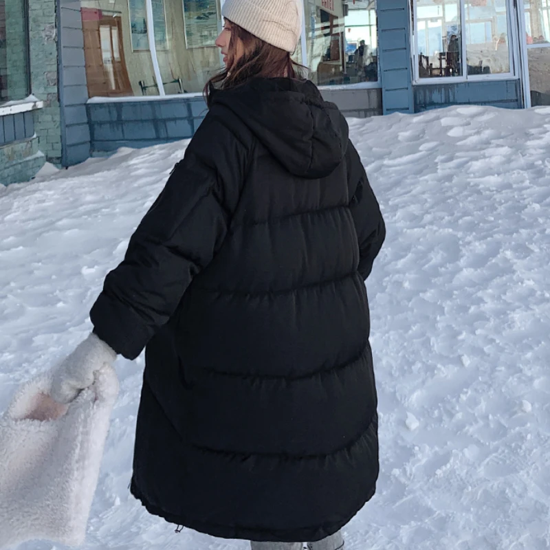 Women's 2023 Winter Coat Korean Version of The New Down Padded Jacket Student Loose Mid-length Bread Coat Thick Padded Jacket