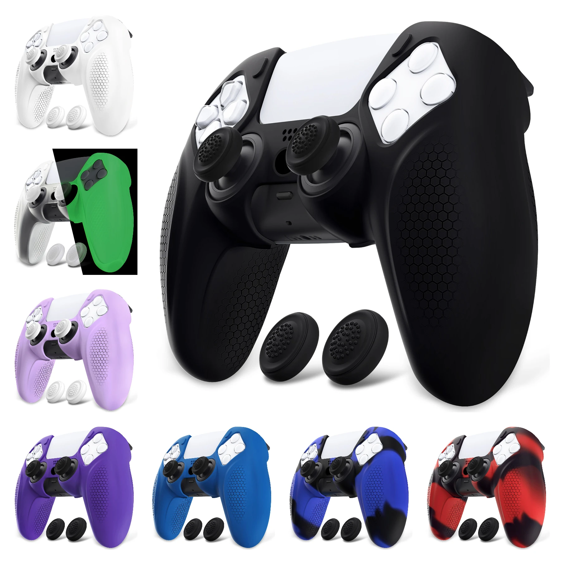 Нескользящий силиконовый чехол PlayVital Ninja Edition для беспроводного контроллера ps5