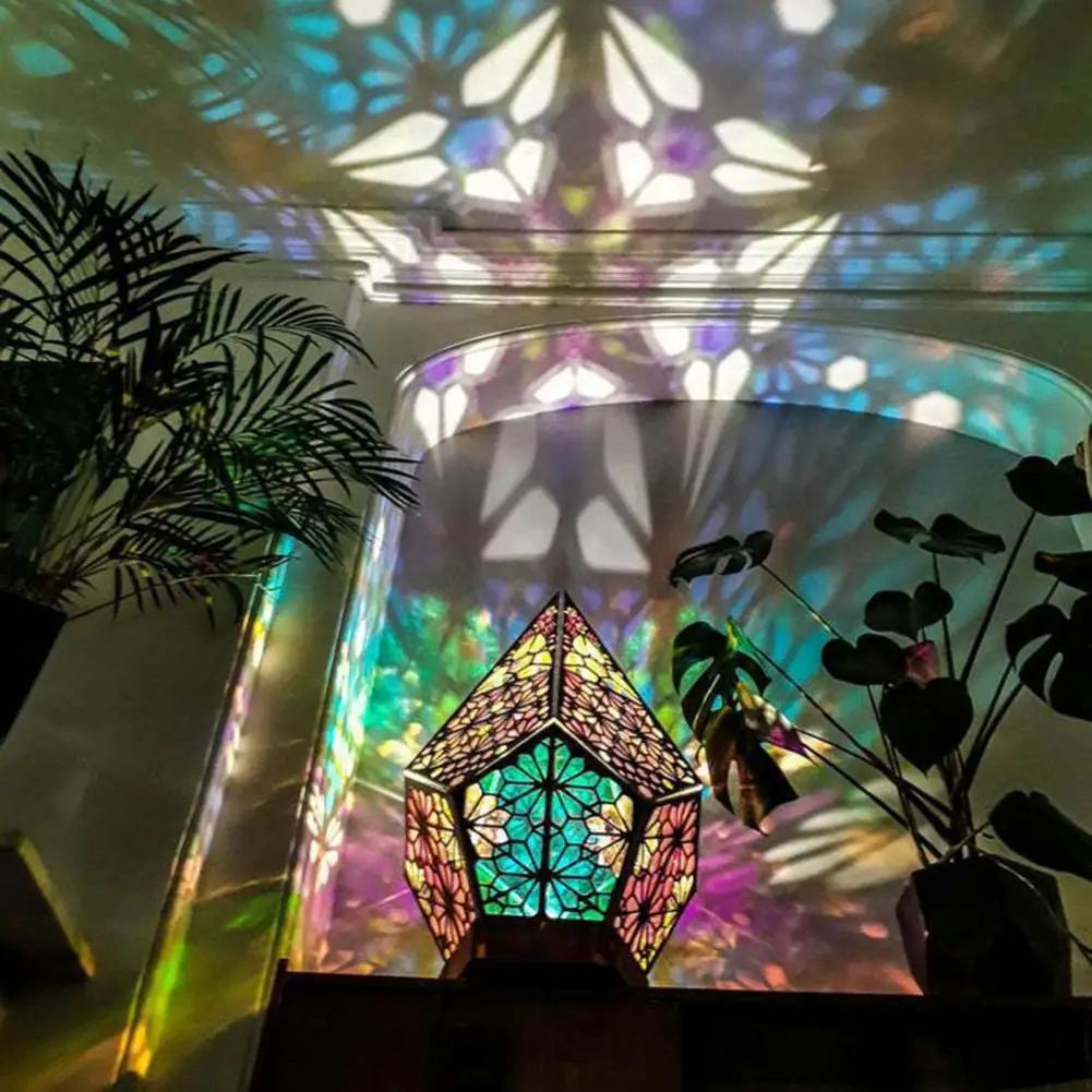 2023Полярная звезда Торшер Полый богемный стиль Деревянный геометрический