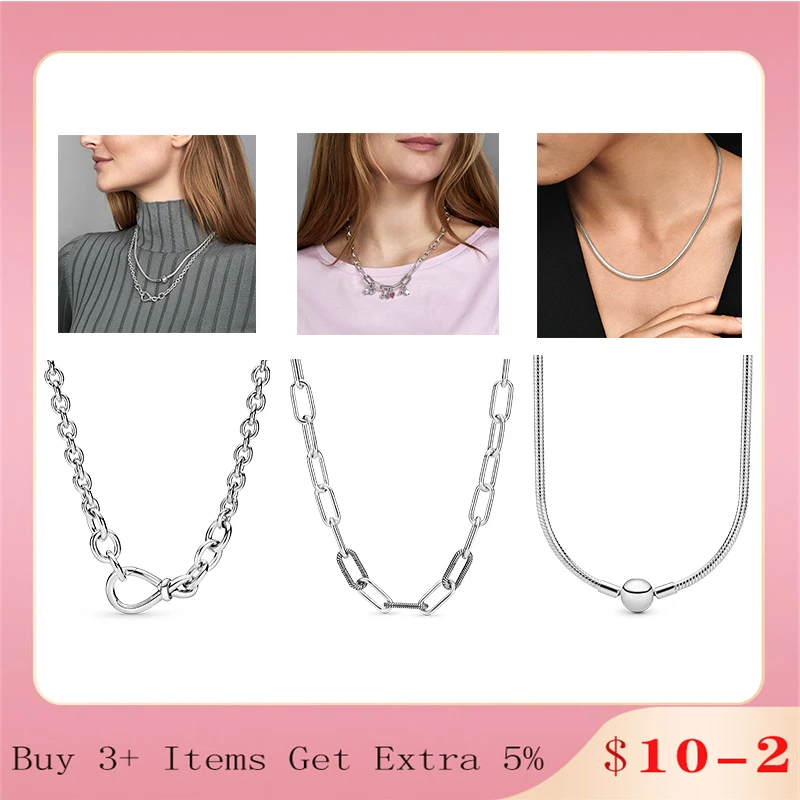 

Женское ожерелье из серебра 925 пробы, со змеиной цепочкой