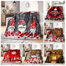 Christmas Microfiber Blanket Super Soft Throw Blankets For Bed Bedspread Sofa Decorative Camping Picnic Winter Warm Blanket
