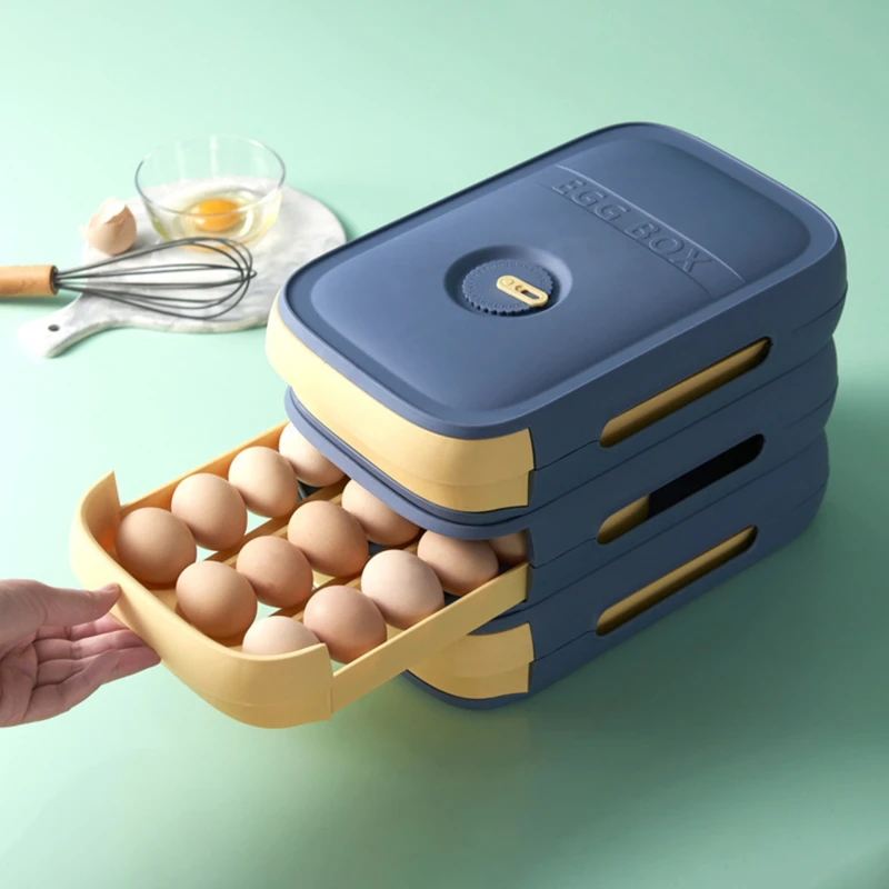 

Plastic Storage Containers Drawer Organizer Boxe Plastic Box With Lid Storage Egg Refrigerator Kitchen Organizer Drawer Egg Tray