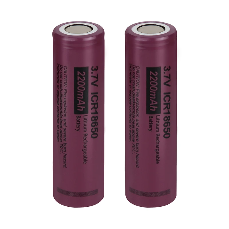 

2PCS PKCELL 3.7V 2200mAh ICR18650 Lithium Rechargeable Battery Flashlight Batteries Flat top Li-ion 3.7V Rechargable Battery