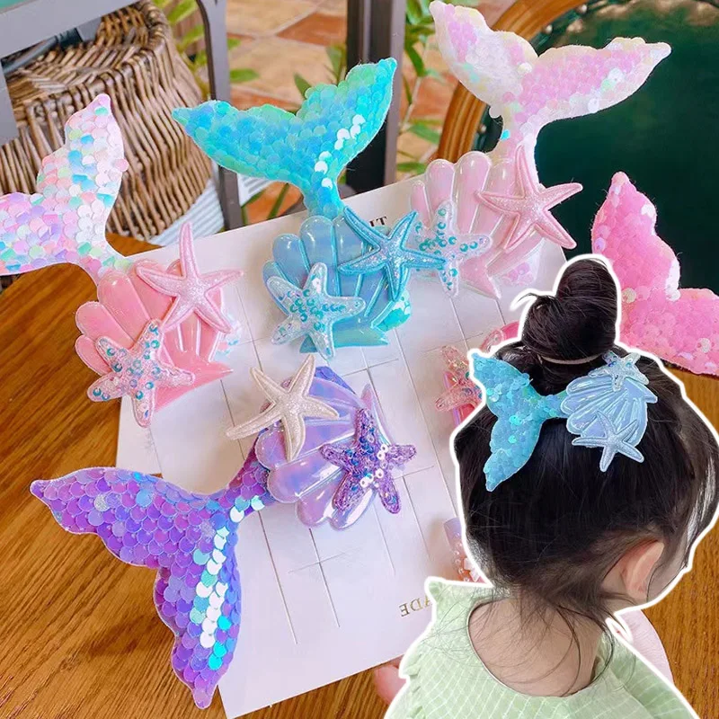 

Oversized Mermaid Sequins Barrettes Children Girls Sweet Hairpins Fashion Headbands Hair Accessories Hair Clips For Kid