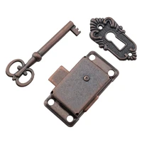 antique latch hasp vintage iron drawer locks with key decorative furniture hardware for wooden jewelry box cabinet