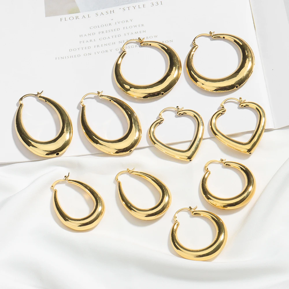 

Hoop Earrings For Women Classic Copper Earrings African Nigeria Korean Style Fashion Jewelry Golden Earrings For Party Gift