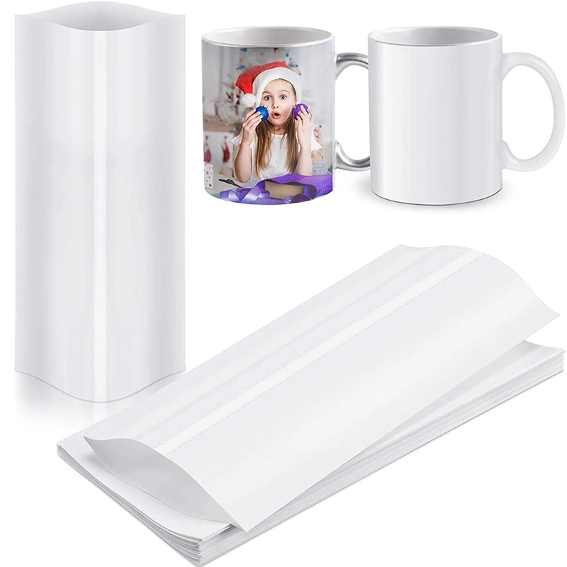 

70Pcs Sublimation Shrink Wrap Film 5X10 Inch Heat Transfer Shrink Film Shrink Wrap Bags White Shrink Wrap Bands For Mug