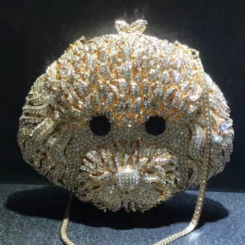 

Women Small Animals Stones Evening Bags Gold Crystal Clutch Purse Wedding Rhinestone Clutches Bags Handbags Bridal Gift Bags