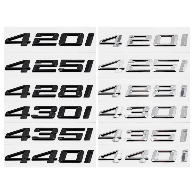 

420i 428i 430i 435i 440i Car Styling Trunk Letter Emblem Badges Discharging Logo for BMW 4-Series F32 F33 F36 Matte Glossy Black