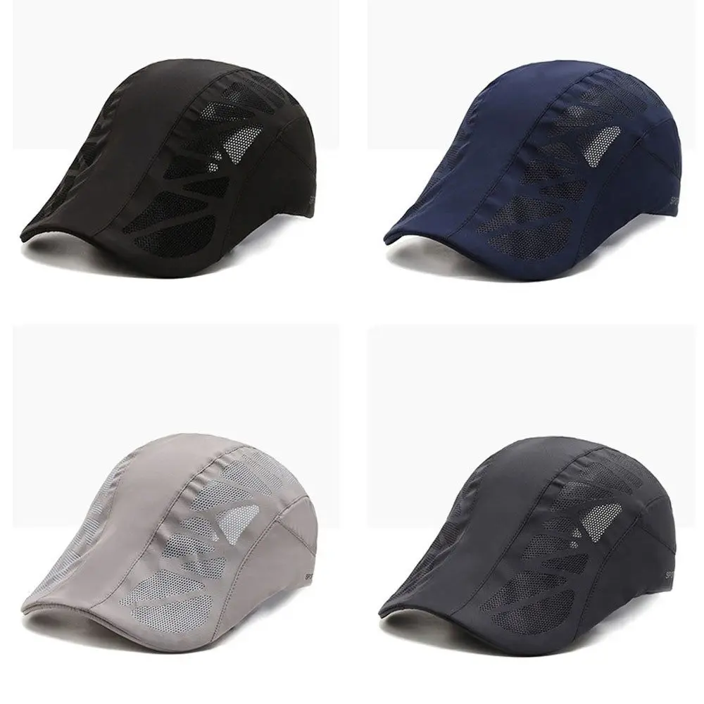 

Men Golf Driving Outdoor Summer Adjustable Gatsby Hat Flat Cap Newsboy Cap Mesh Hat