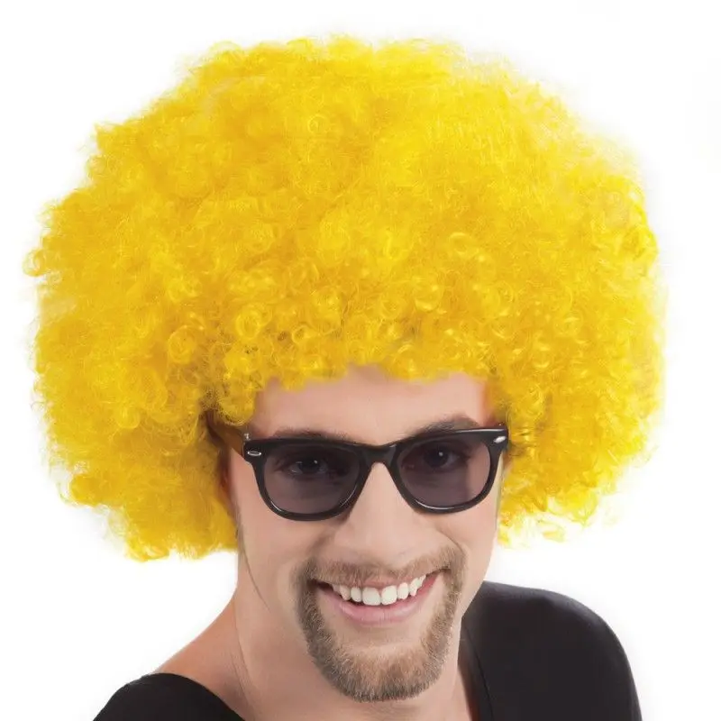 

Yellow Color Curly Afro Bonus Toupee Ergonomic Design Practical Products