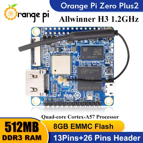 Плата макетная Orange Pi Zero Plus 2, 512 МБ ОЗУ, Allwinner H3, Wi-Fi, Bluetooth, работает на Android 4,4, Ubuntu Debian