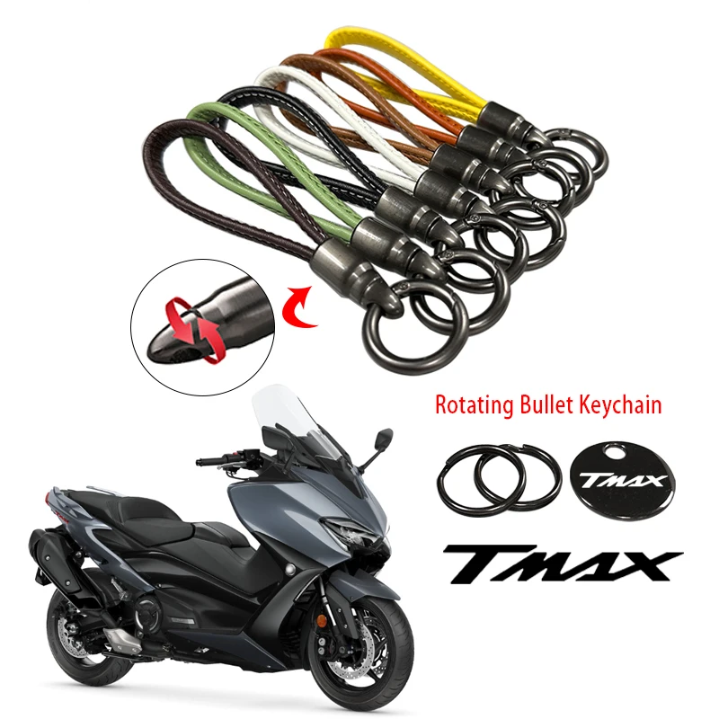 

Motorcycle Braided Rope Keyring Metal Keychain For YAMAHA T-MAX TMAX 500 530 560 SX/DX 2017-2023 2022 2021 Accessoires