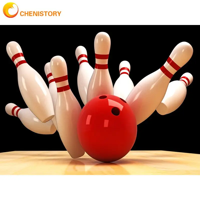 

CHENISTORY 5d Diamond Painting Bowling Full Square Drill Cross Stitch Mosaic Sports Equipment Embroidery Diy Craft Kit Home Deco