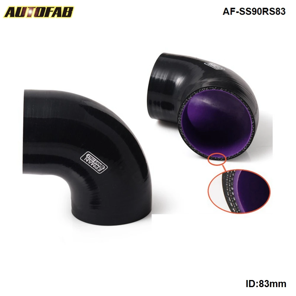 

4-слойный силиконовый интеркулер 3,27 дюйма 83 мм, 90 градусов, Соединительный штуцер для шланга Honda Civic 2/3/4Dr AF-SS90RS83