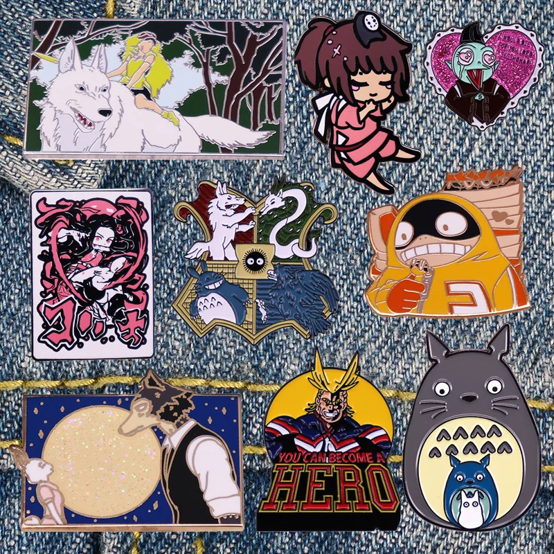 Милые значки из аниме вещей эмалированная заколка ювелирные броши на одежду