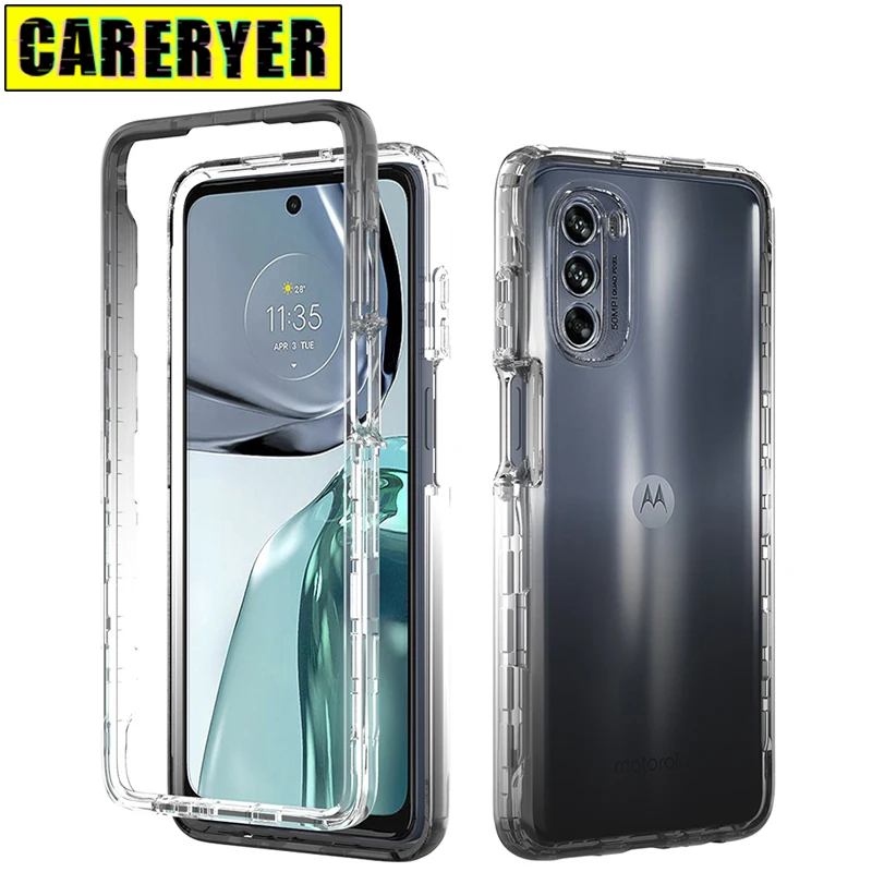 

For Motorola G62 5G Shockproof Gradient Clear Case For Moto G 62 5G Anti Fall Simple Soft TPU Silicone Transparent Protect Cover