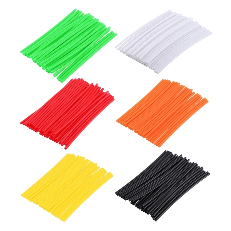

72Pcs Motorcycle Wheel Spoked Protector Wraps Rims Skin Trim Covers Pipe for Motocross Dirt Bike Wheel Decoration Protection