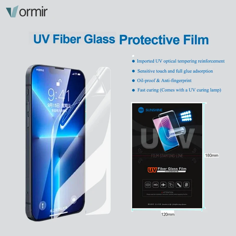 25 pcs Sunshine SS 057U UV Glass Film Explosion-proof Screen Protectors Front Hydrogel Film Cutting Machine SS-890C With UV Lamp