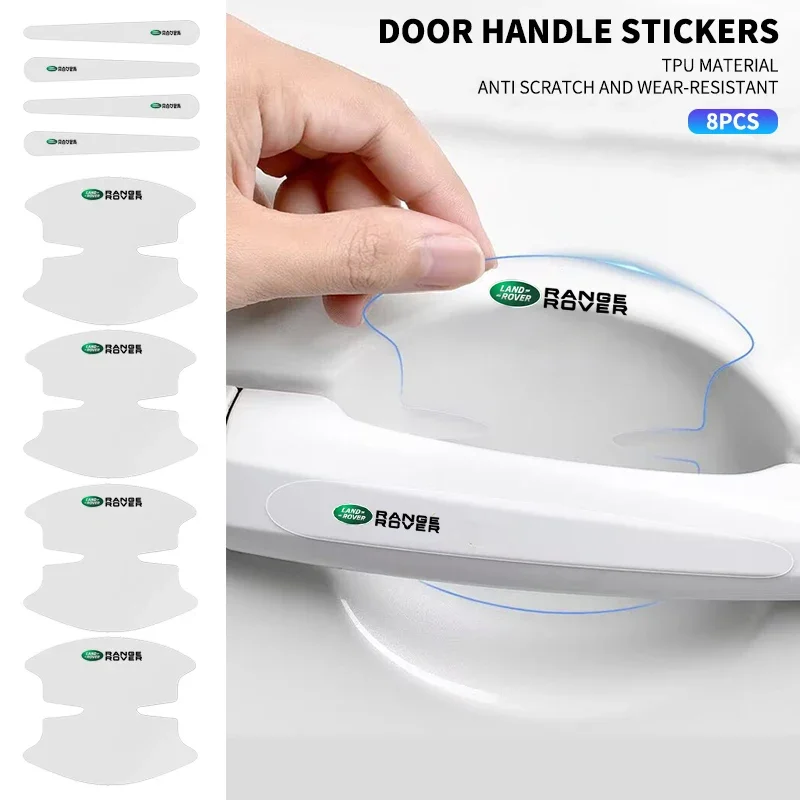 8 шт. прозрачная наклейка на дверную ручку автомобиля декоративная защитная