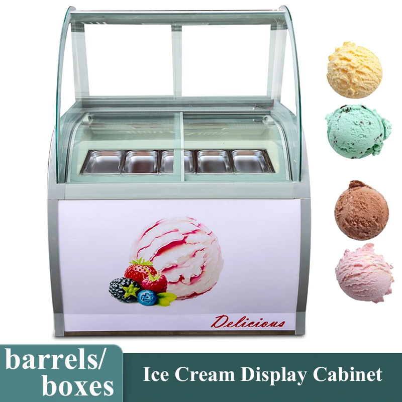 

Commercial Ice Cream Display Cabinet Large Capacity Refrigerated Popsicle Showcase Ice Porridge Freezers 200W