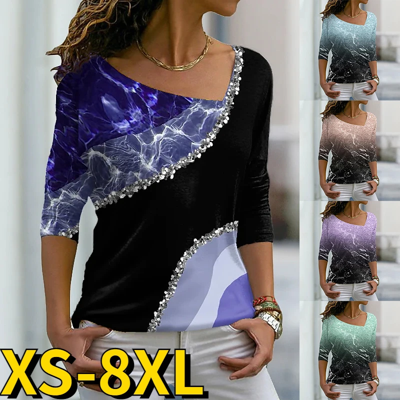 

Женская Винтажная футболка с длинным рукавом и V-образным вырезом