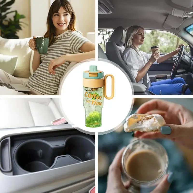 Кофейная стеклянная крышка соломенная чашка для воды красивая герметичная