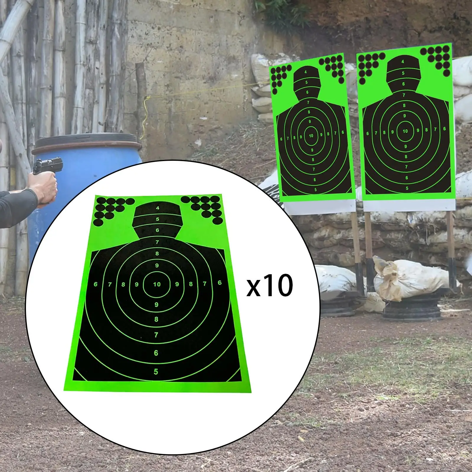 

10pcs Shooting Target Paper Shoot Practice Target Paper For BB Paintball Gun Slingshot Archery Training Accessory