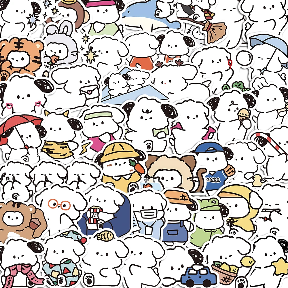10/50PCS Puppy Cute line Dogs Korean Cartoon Stickers Pack K