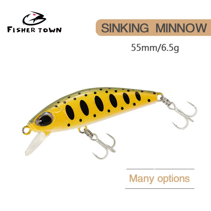 

Fisher town 55mm 6.5g hot model fishing lures 9 color professional wobbler Quality minnow Artificial wobblers crankbait