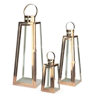 nordic lanterne metal candle holder gold glass luxury modern windproof candle lantern lampiony szklane gold candle sticks