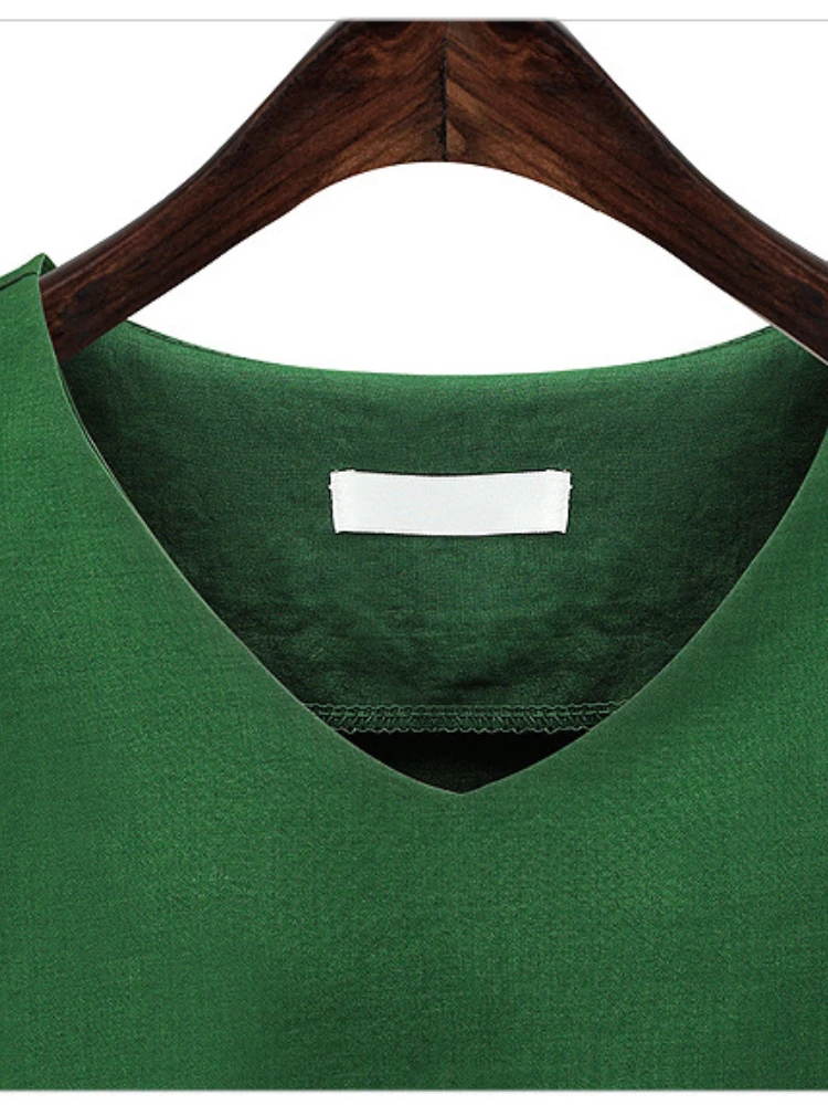 Женская хлопковая льняная блузка зеленого размера плюс 5XL новинка 2022