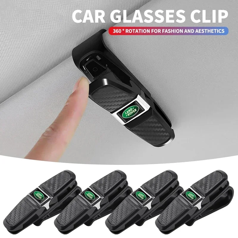 Car Sun Visor Sunglasses Holder Auto Glasses clip Accessories for Land Rover Range Velar Sport Discovery 2 3 Defender