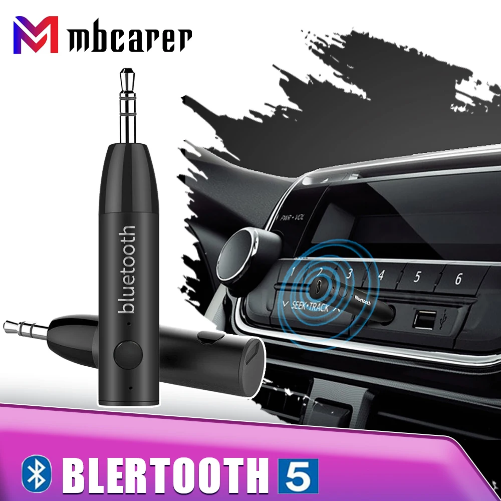 

Wireless Bluetooth-compatible 5.0 Car Kit 3.5mm Jack AUX Handsfree Stereo Music Audio Receiver Adapter for Car Headphone Speaker