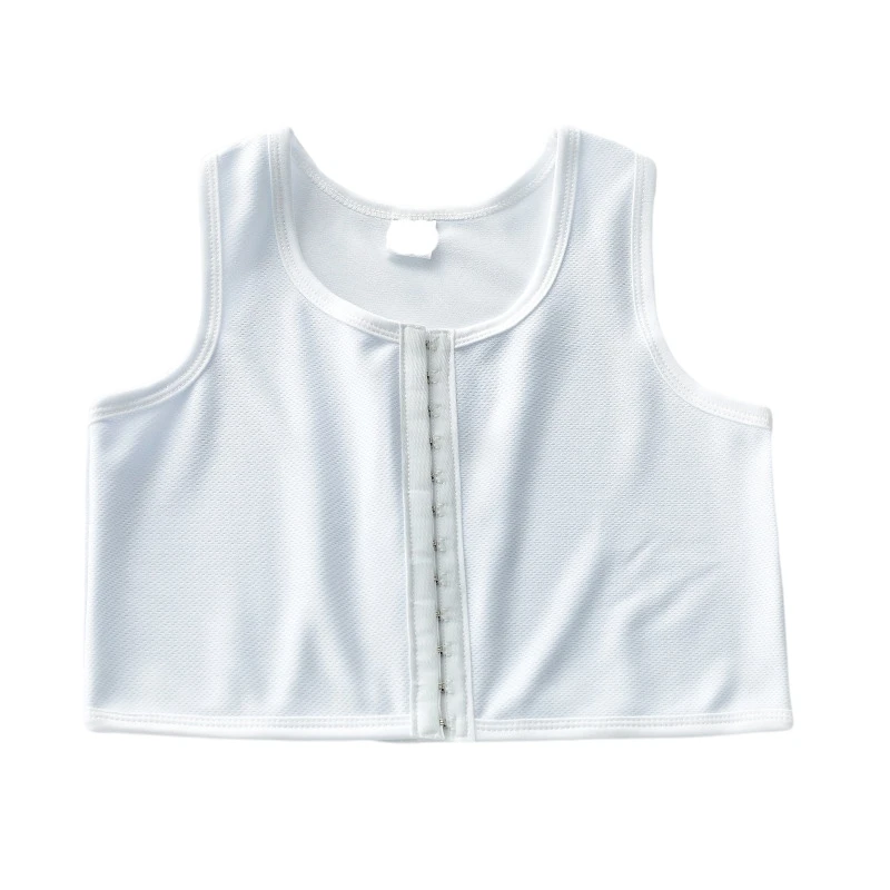 HaleyChan Women's Breathable Plus Siz Chest Binder Tomboy Trans Lesbian FTM Transgender Mesh Middle Hooks Crop Top Women Corset