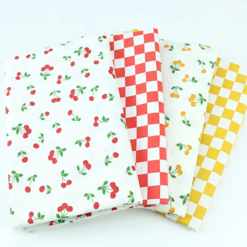

160x50cm Pastoral Small Fruit Fruit Printed Fabric, Making Plaid Diagonal Cloth Baby's Bag Quilt Cover Cotton Cloth