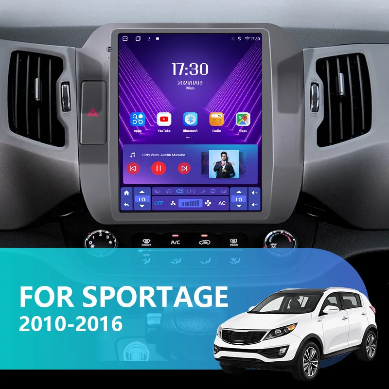 Автомагнитола в стиле Tesla на Android для Kia Sportage 3 SL 2008 - 2016 мультимедийный видеоплеер
