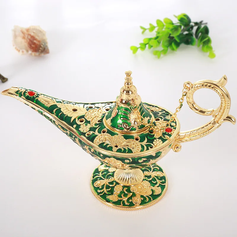 Большая яркая металлическая волшебная лампа Genie ретро-лампа для желаемого масла