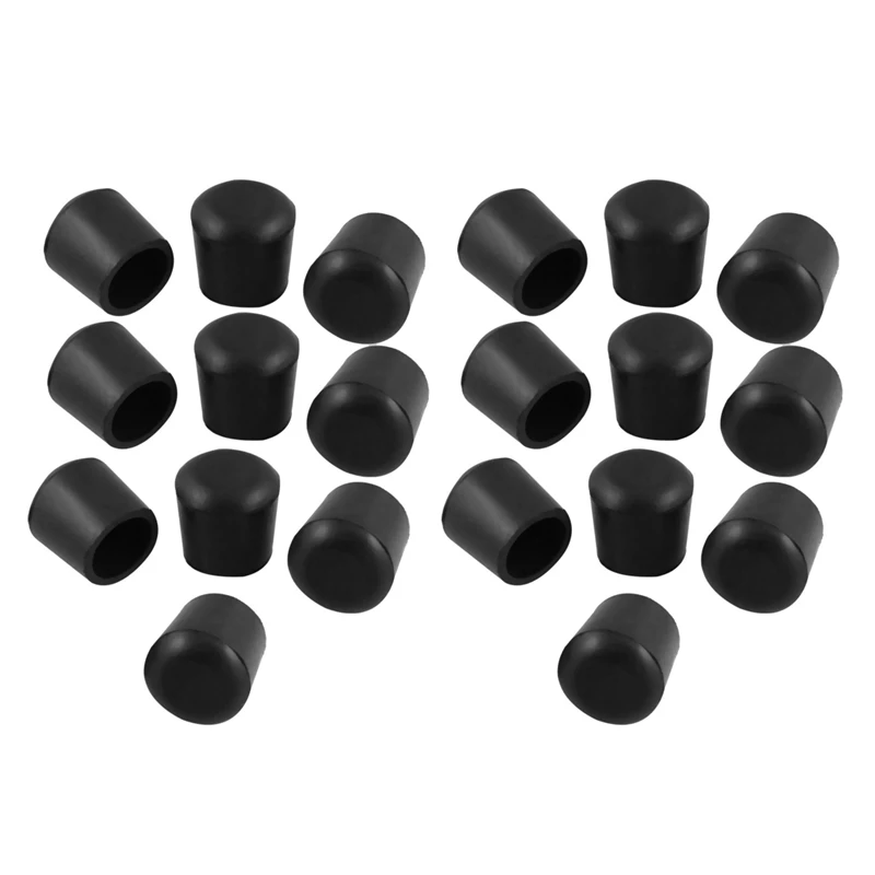 

20 Pcs Cone Shaped 25Mm Dia Furniture Table Chair Rubber Foot Pads Black